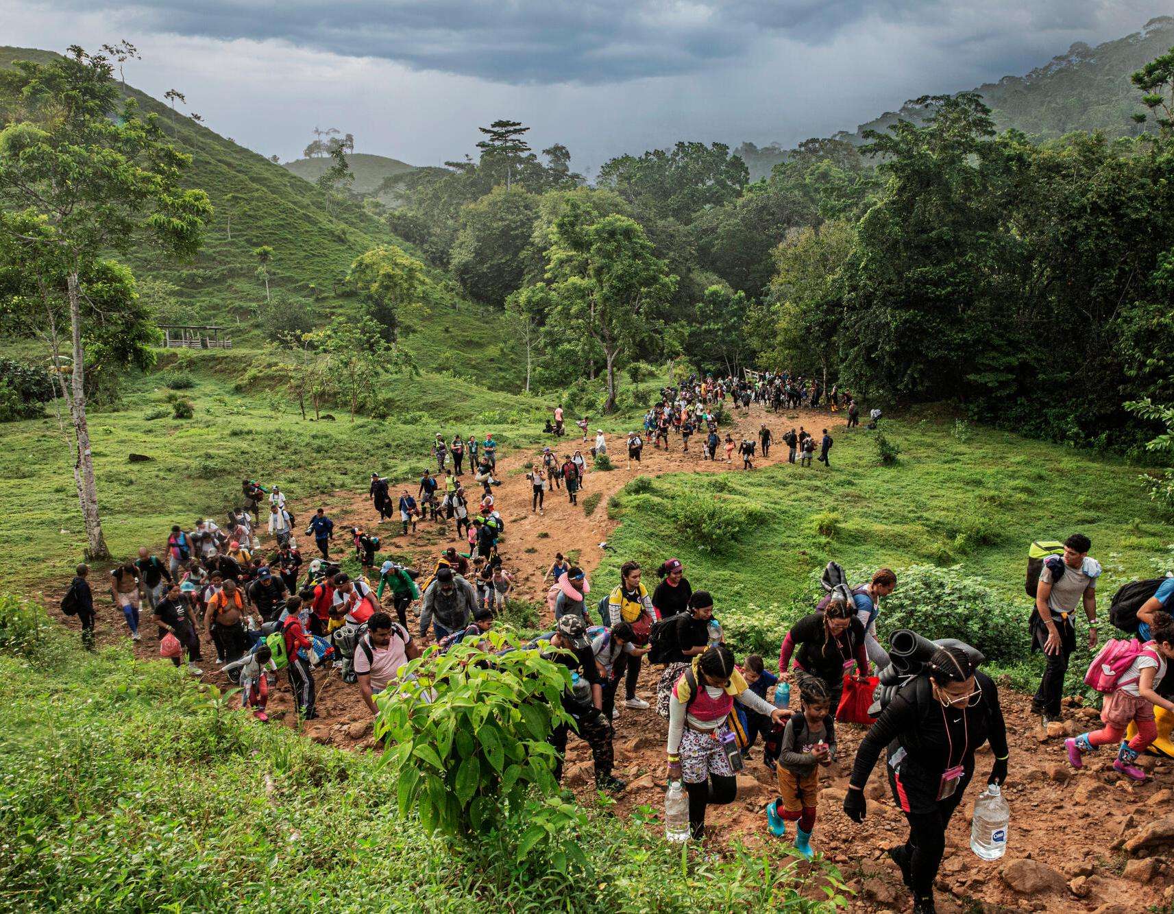 Migrants travel through Ecuador, Colombia and Panama.