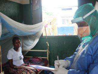 Dr Théophile Lukembe, physician at Bolomba General Referral Hospital, consults Mpox patients at Bolomba General Referral Hospital.