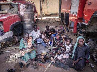 A displaced family in Zalingei, Sudan. 