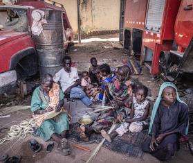 A displaced family in Zalingei, Sudan. 