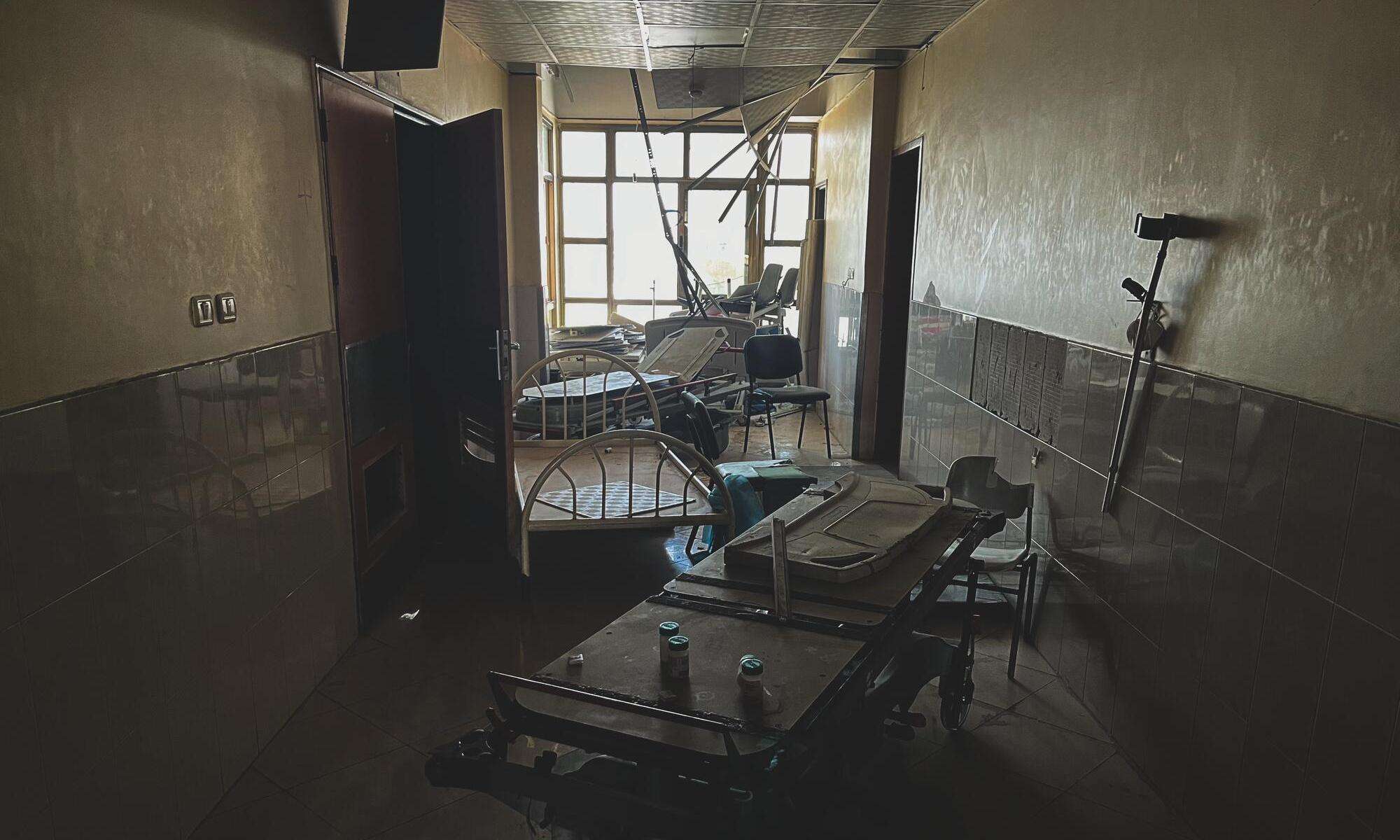 Destruction inside Nasser Hospital in Gaza on April 23, 2024.