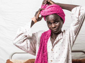 Portrait of Walid Abdul Khalil, 21 years old, in MSF surgical unit. He grew up as a refugee in camps in eastern Chad.