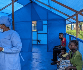 View of the patient triage area at the Budjala general referral hospital. MSF also deployed a team in the Budjala health zone in South Ubangi to support health authorities in the response against Mpox