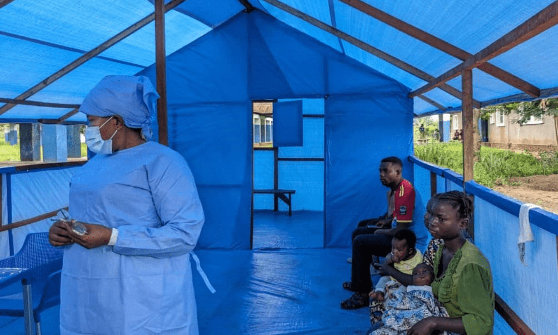 View of the patient triage area at the Budjala general referral hospital. MSF also deployed a team in the Budjala health zone in South Ubangi to support health authorities in the response against Mpox